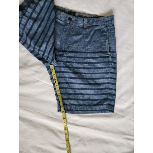 J. Crew Station Men's Stanton Indigo Striped Casual Chino Shorts Size W33 - Picture 12 of 13